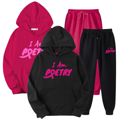 "I Am Poetry" Hoodie and Jogger Pants Suit (Breast Cancer Awareness) - Unisex