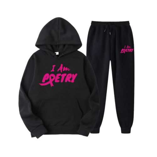 "I Am Poetry" Hoodie and Jogger Pants Suit (Breast Cancer Awareness) - Unisex