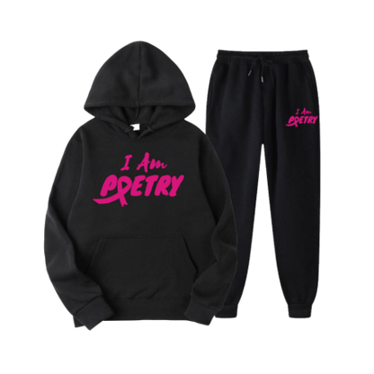 "I Am Poetry" Hoodie and Jogger Pants Suit (Breast Cancer Awareness) - Unisex