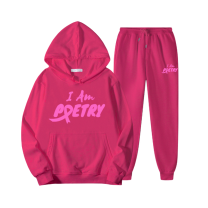 "I Am Poetry" Hoodie and Jogger Pants Suit (Breast Cancer Awareness) - Unisex